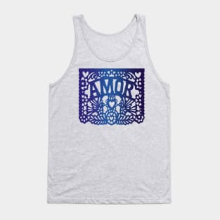 Blue LOVE mexican deco Tank Top